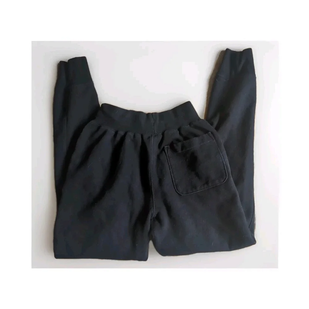 Vintage Champion Reverse Weave Big C Logo Joggers Sweat ants (Men's Small) Black